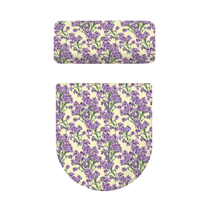 Watercolor Lavender Pattern Print Toilet Lid And Tank Cover Set