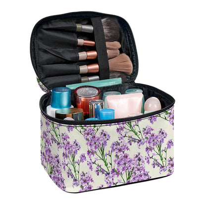 Watercolor Lavender Pattern Print Travel Makeup Bag