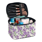 Watercolor Lavender Pattern Print Travel Makeup Bag