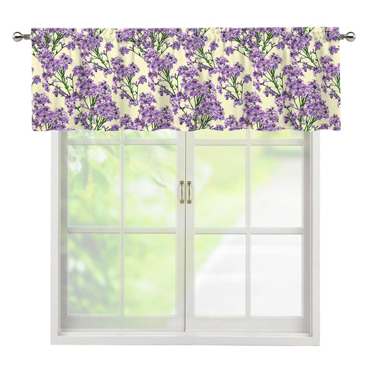 Watercolor Lavender Pattern Print Window Valance