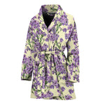 Watercolor Lavender Pattern Print Women's Bathrobe