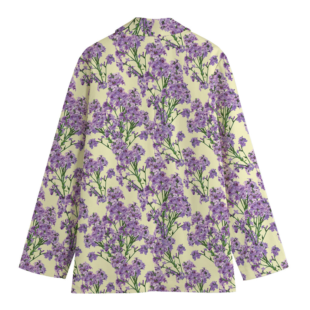 Watercolor Lavender Pattern Print Women's Blazer
