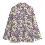 Watercolor Lavender Pattern Print Women's Cotton Blazer