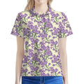 Watercolor Lavender Pattern Print Women's Polo Shirt