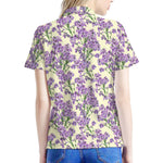 Watercolor Lavender Pattern Print Women's Polo Shirt