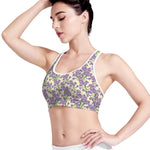 Watercolor Lavender Pattern Print Women's Sports Bra