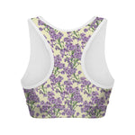 Watercolor Lavender Pattern Print Women's Sports Bra