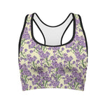 Watercolor Lavender Pattern Print Women's Sports Bra