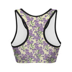 Watercolor Lavender Pattern Print Women's Sports Bra