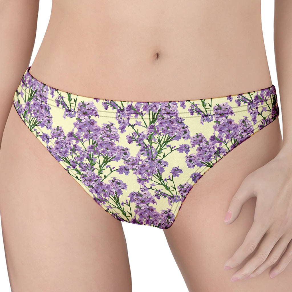 Watercolor Lavender Pattern Print Women's Thong