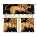 Watercolor Leo Zodiac Sign Print 3 Piece Kitchen Curtains