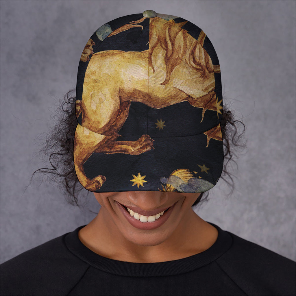 Watercolor Leo Zodiac Sign Print Baseball Cap
