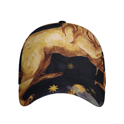 Watercolor Leo Zodiac Sign Print Baseball Cap