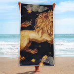 Watercolor Leo Zodiac Sign Print Beach Towel
