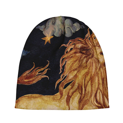 Watercolor Leo Zodiac Sign Print Beanie