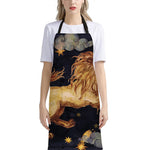 Watercolor Leo Zodiac Sign Print Bib Apron With Pocket