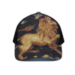Watercolor Leo Zodiac Sign Print Black Mesh Trucker Cap