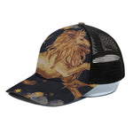 Watercolor Leo Zodiac Sign Print Black Mesh Trucker Cap
