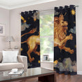 Watercolor Leo Zodiac Sign Print Dimout Grommet Curtains