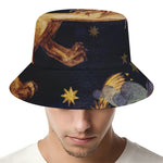 Watercolor Leo Zodiac Sign Print Bucket Hat