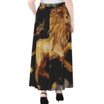 Watercolor Leo Zodiac Sign Print Chiffon Maxi Skirt