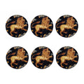 Watercolor Leo Zodiac Sign Print Coaster Set