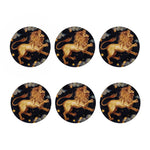 Watercolor Leo Zodiac Sign Print Coaster Set