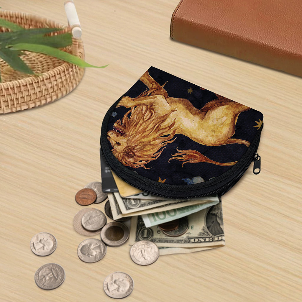 Watercolor Leo Zodiac Sign Print Coin Purse