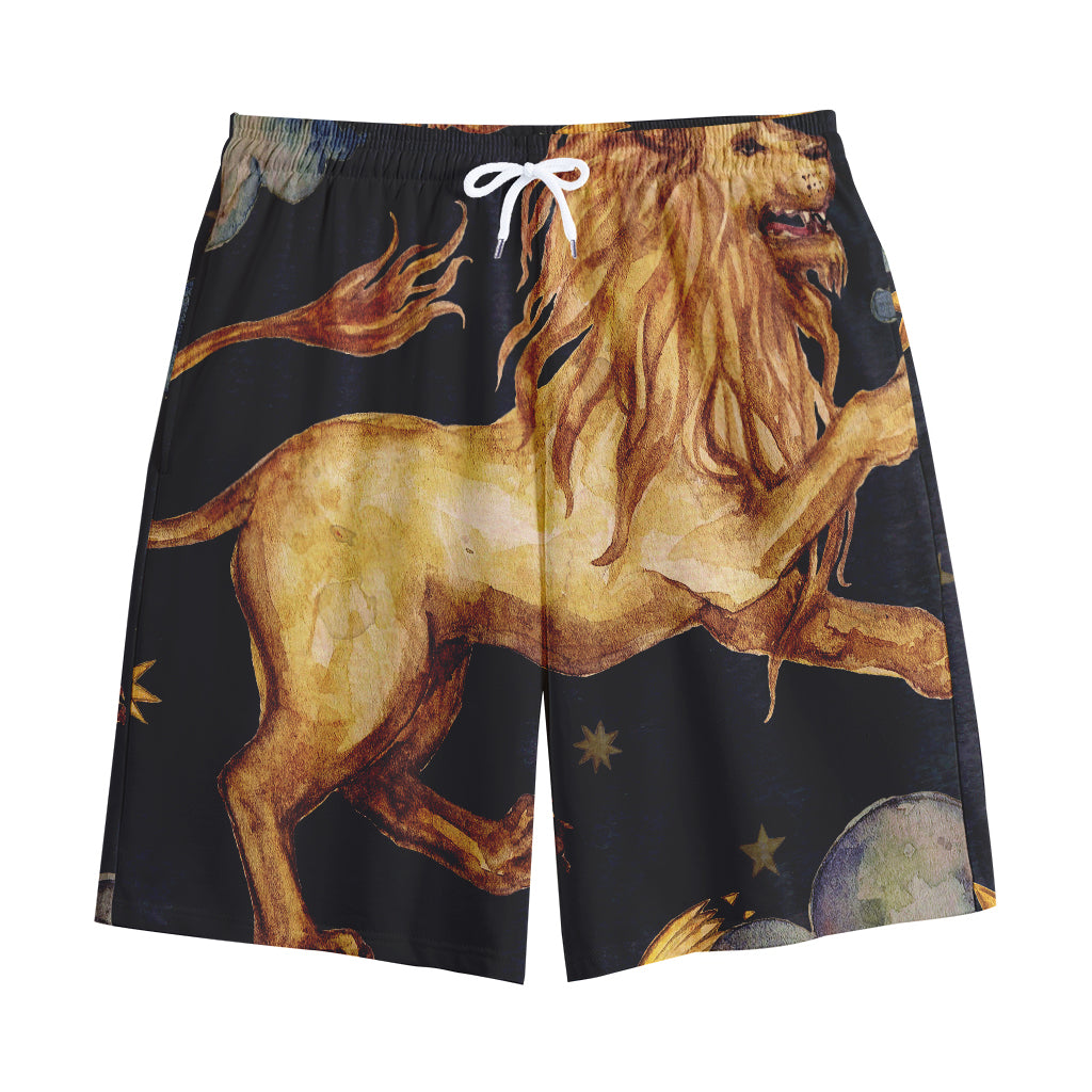 Watercolor Leo Zodiac Sign Print Cotton Shorts