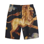 Watercolor Leo Zodiac Sign Print Cotton Shorts