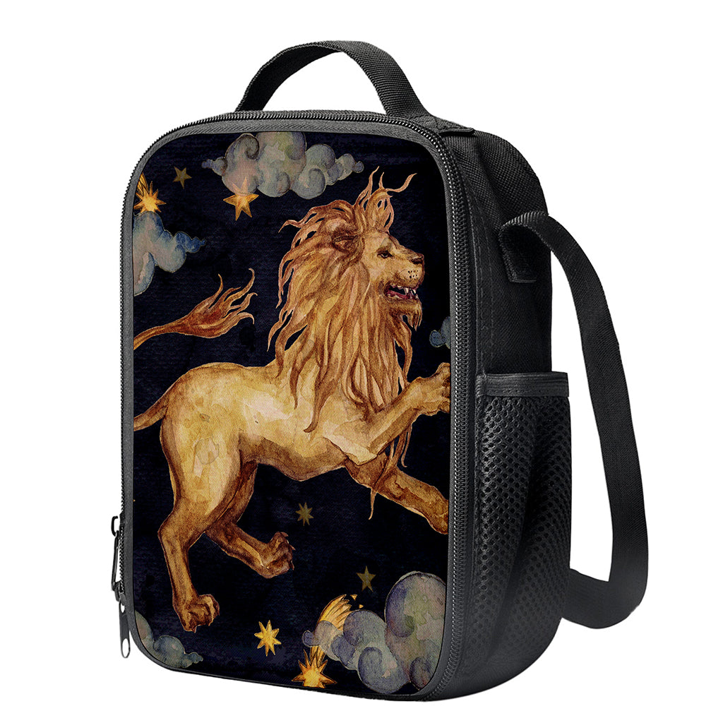 Watercolor Leo Zodiac Sign Print Crossbody Lunch Bag