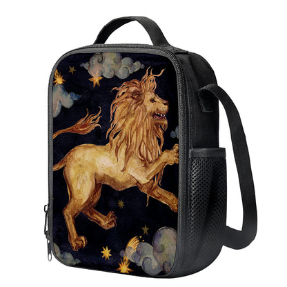 Watercolor Leo Zodiac Sign Print Crossbody Lunch Bag