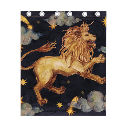 Watercolor Leo Zodiac Sign Print Curtain