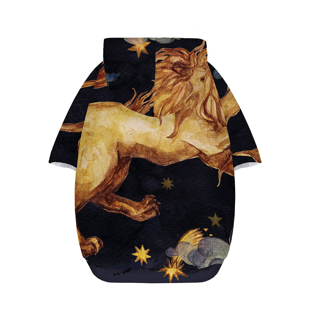 Watercolor Leo Zodiac Sign Print Dog Zip Up Hoodie