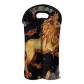 Watercolor Leo Zodiac Sign Print Double Neoprene Wine Tote