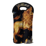 Watercolor Leo Zodiac Sign Print Double Neoprene Wine Tote