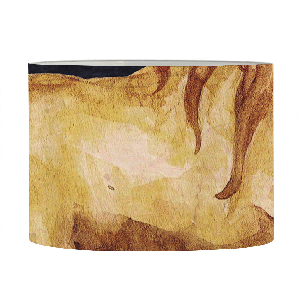 Watercolor Leo Zodiac Sign Print Drum Lamp Shade