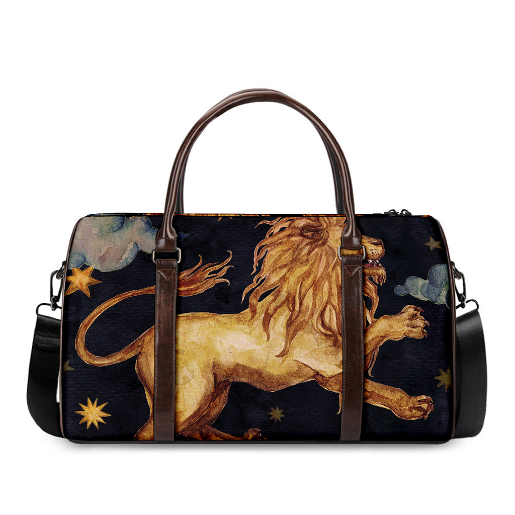 Watercolor Leo Zodiac Sign Print Duffle Bag