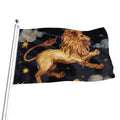 Watercolor Leo Zodiac Sign Print Flag