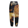 Watercolor Leo Zodiac Sign Print Fleece Lined Knit Pants