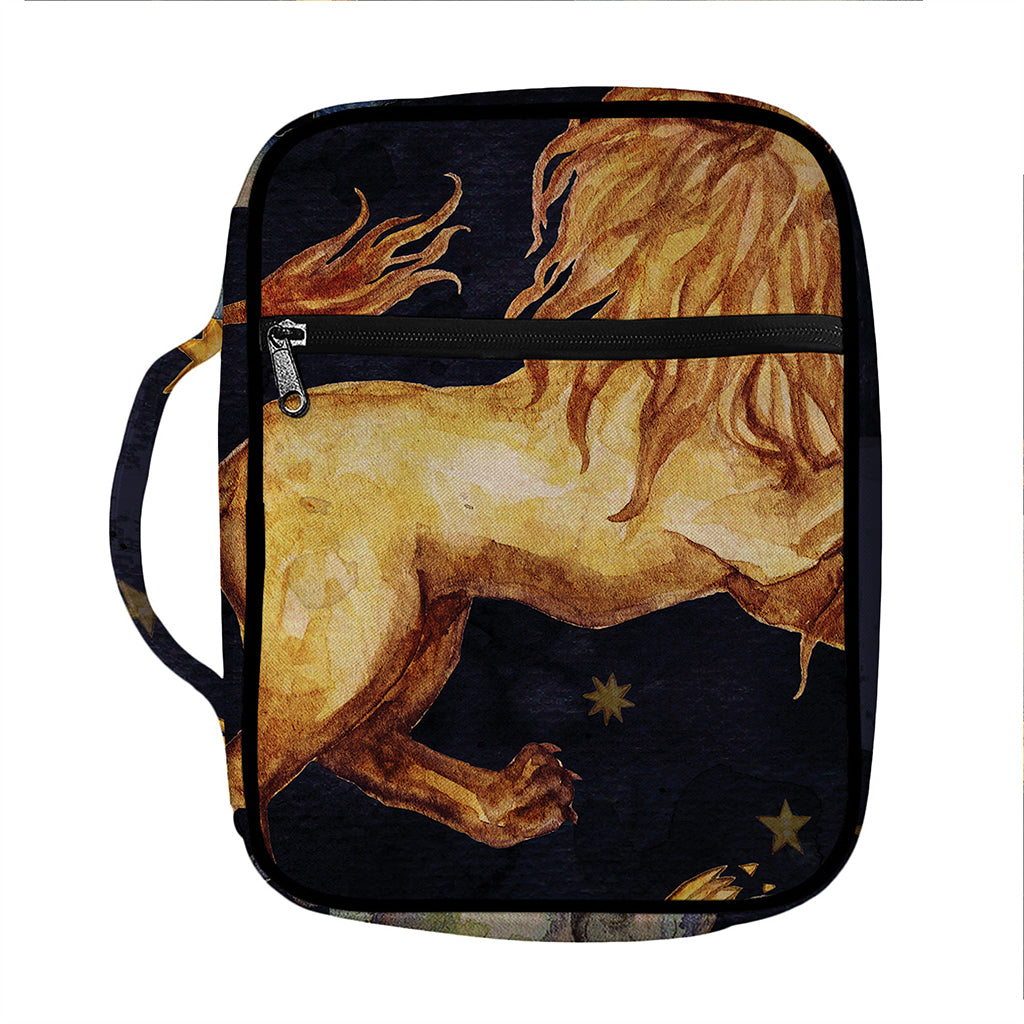 Watercolor Leo Zodiac Sign Print Front Pocket Bible Bag
