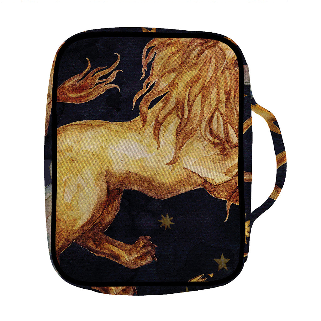 Watercolor Leo Zodiac Sign Print Front Pocket Bible Bag
