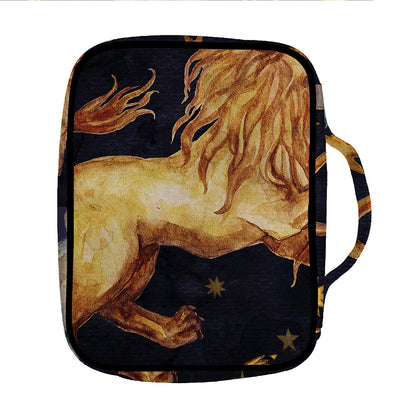 Watercolor Leo Zodiac Sign Print Front Pocket Bible Bag