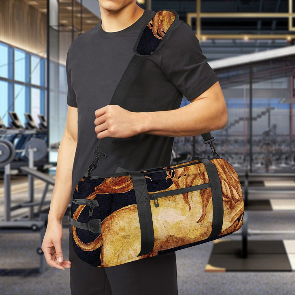Watercolor Leo Zodiac Sign Print Gym Bag