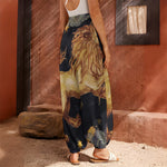 Watercolor Leo Zodiac Sign Print Harem Pants
