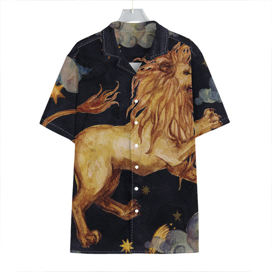 Watercolor Leo Zodiac Sign Print Hawaiian Shirt