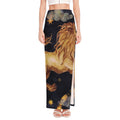 Watercolor Leo Zodiac Sign Print High Slit Maxi Skirt