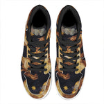 Watercolor Leo Zodiac Sign Print High Top Leather Sneakers