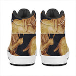 Watercolor Leo Zodiac Sign Print High Top Leather Sneakers