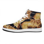 Watercolor Leo Zodiac Sign Print High Top Leather Sneakers